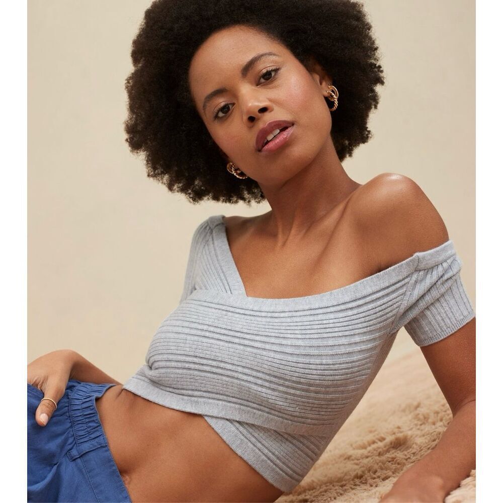 Aerie Reversible Criss Cross Blue and Switch Sweater Top Size XXL
